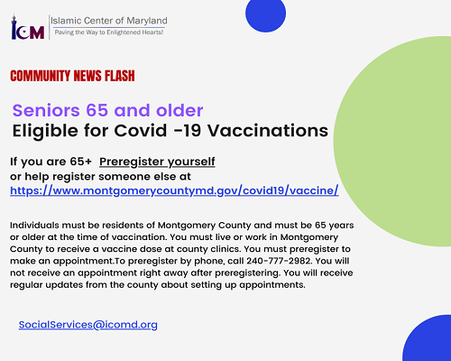 Covid-19 vaccine for age 65 & older