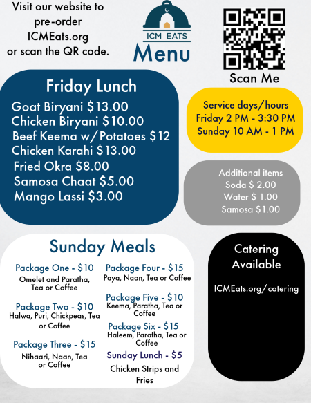 ICM Eats, Meals