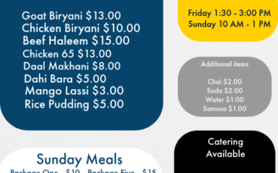 ICM Eats, Meals