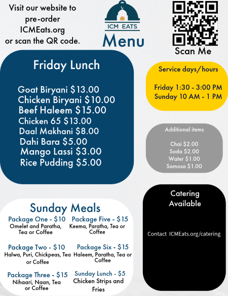 ICM Eats, Meals