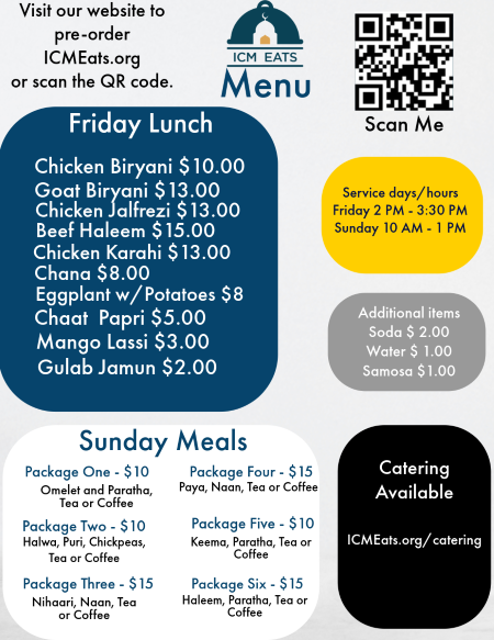 ICM Eats, Meals