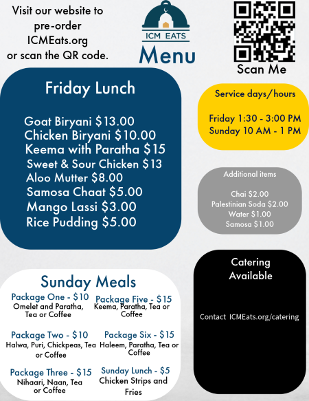 ICM Eats, Meals