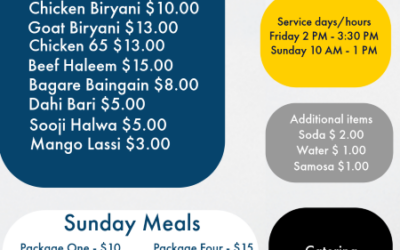 ICM Eats, Meals