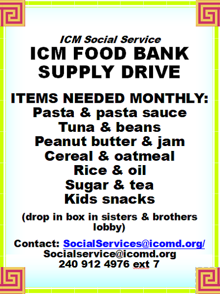 ICM Food Bank Supply Drive