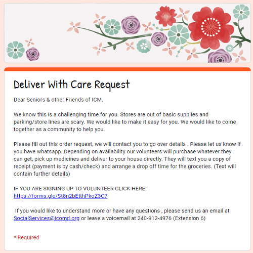 Deliver With Care Request