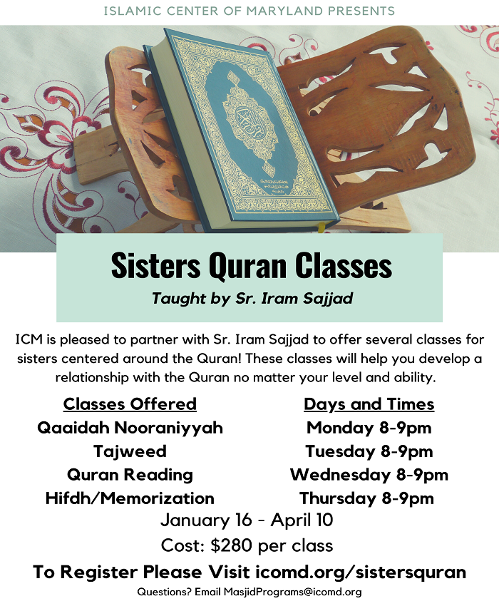 Classes Offered Islamic Center Of Maryland
