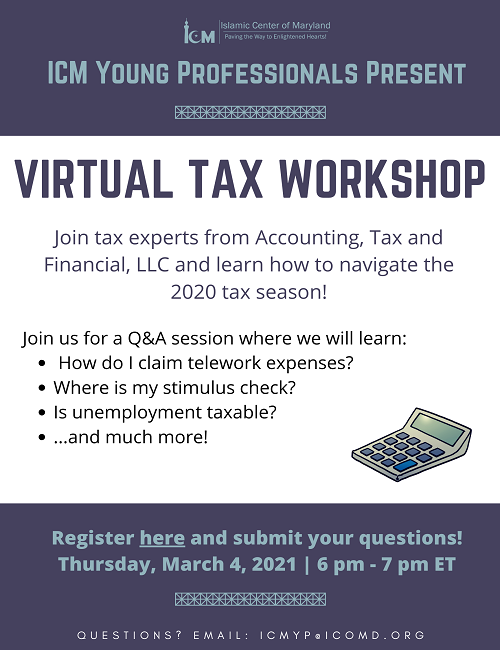ICM YP Presents Virtual Tax Workshop