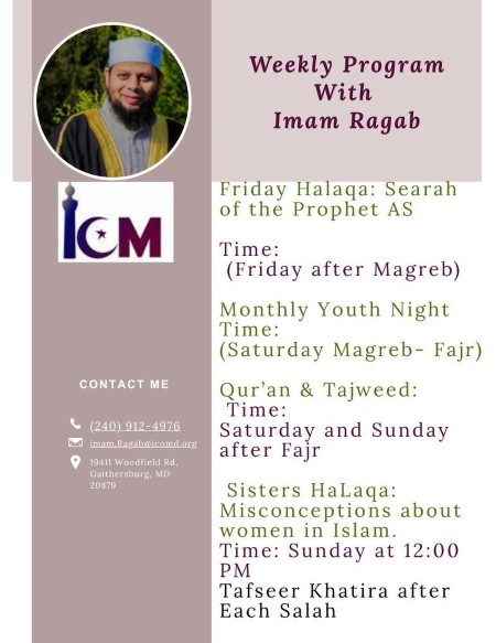 Weekly Program with Imam Ragab